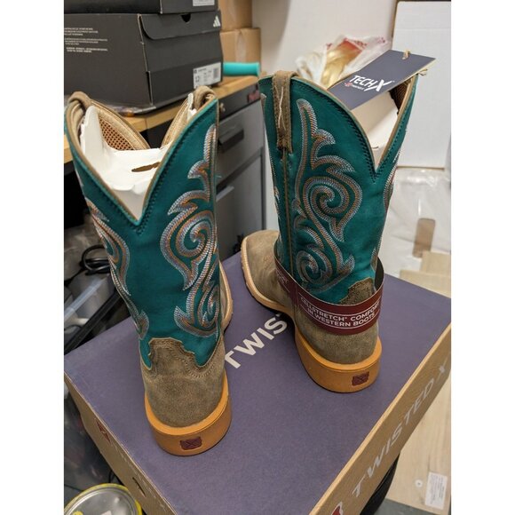 Twisted X Women's 11" Tech X Western Boots- Broad Square Toe- Ginger 9.5 - Picture 5 of 13